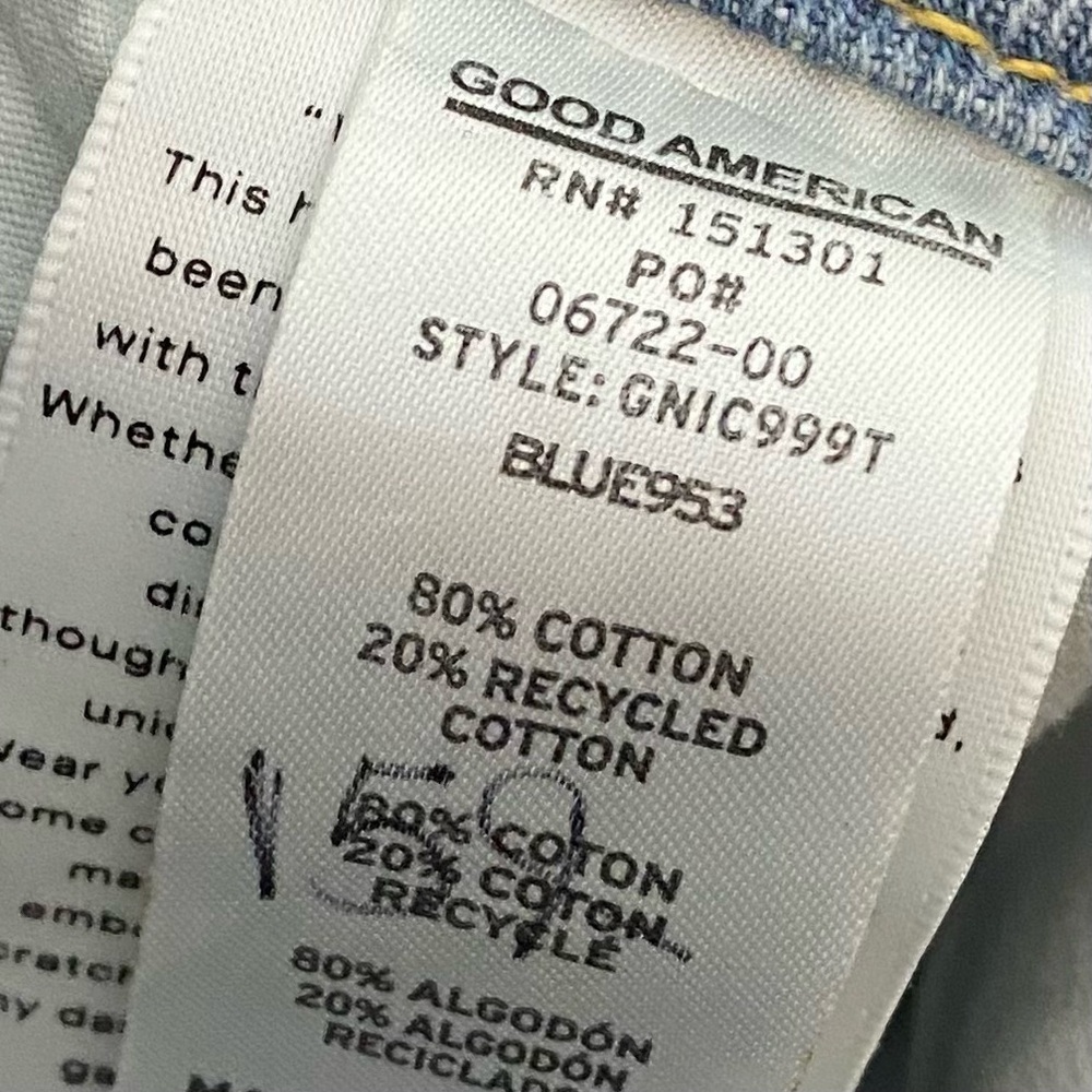 Good American Good '90s Ripped High Waist Relaxed Jeans GNIC999T Blue953 - Picture 9 of 10